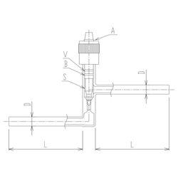 Needle Valve for Flow Rate Adjustment, Y Type (Straight Type), Core Rod Material: PTFE, 2228 Series