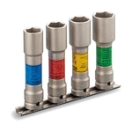 Thin Long Wheel Nut Socket Set for Impact Wrenches (with Holder) HA404LN 