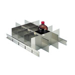 Anti-Seismic Chemical Cabinet, Stainless Steel, Cabinet Type, for Frontage 455 mm, Partition Board Set 