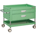 "Falcon Wagon" Filing Trolley (Urethane Double-Caster Specification / with 1 Deep Drawer & 1 Slim Drawer)