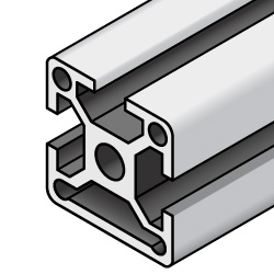 6 Series Aluminum Frame - Square 30x30mm, 3 Side Slots, A6N01SS-T5 Aluminum