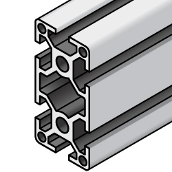 Aluminum Frame 8 Series Rectangular 40 × 80 mm 4 Side Slots - A6N01SS-T5 Aluminum