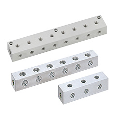 [Clean & Pack]Manifold Block - Pneumatic, Vertical Through Hole, L-Shaped Hole Type